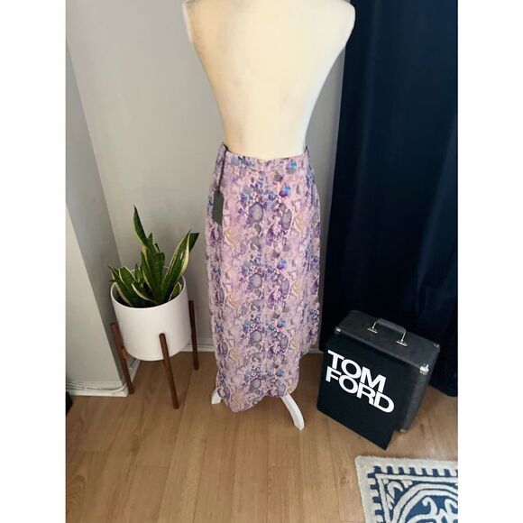 All Saints Rhea Masala Midi Skirt, Mink Pink, Summer Lightweight, Size 2, NWT - Picture 15 of 15